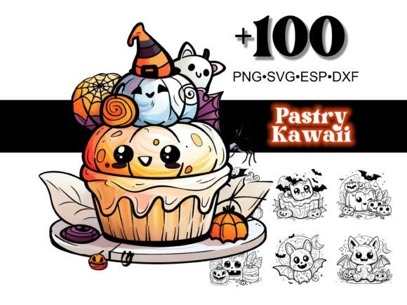 100 Pastry Halloween PNG SVG: Graphics and Brushes for Crafters