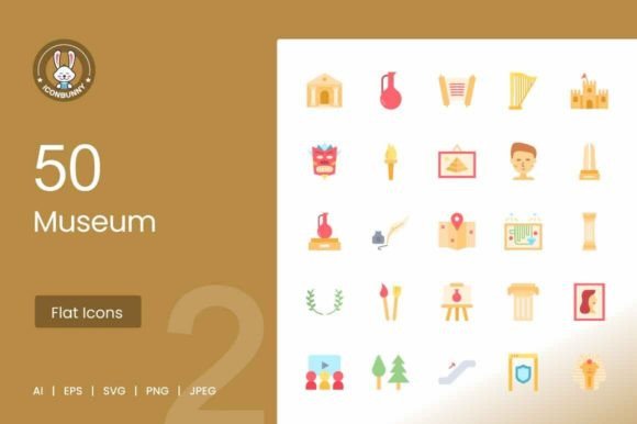 50 Museum Flat Multicolor Icons Review