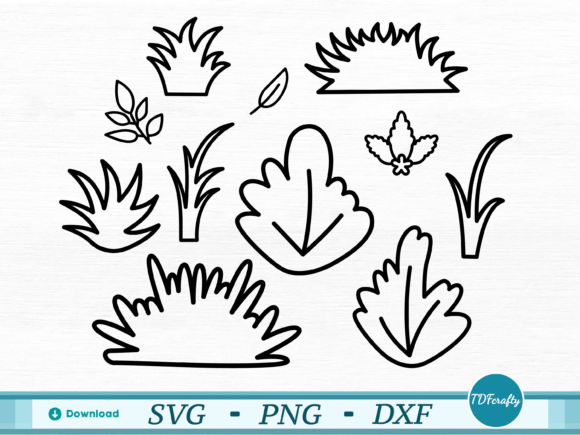 Cartoon Bushes and Leaves Outline Graphics & Illustrations Review