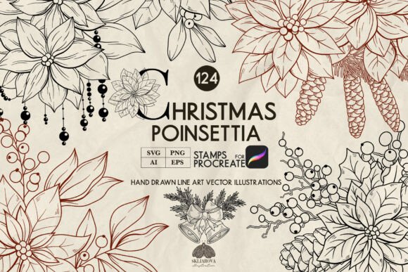 Christmas Poinsettia Line Drawing Review