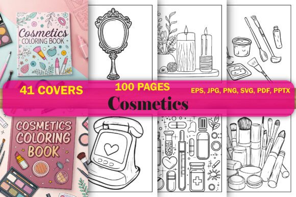 Cosmetics Coloring Book for Adults Tee: A Graphic Design Asset Review