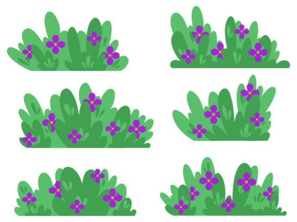 Green Bushes Grass Landscape Graphics and Illustrations Review