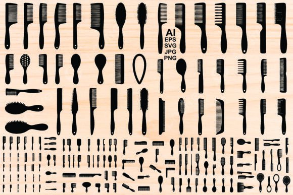Hair Stylists Brushes Silhouette Graphics and Illustrations Review