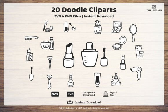 Makeup Doodle Clipart Bundle SVG PNG: A Designer's Review