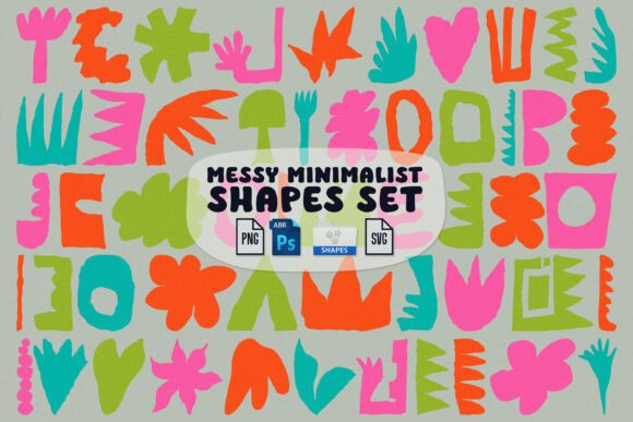 Messy Minimalist Shapes and Brushes for Modern Graphics