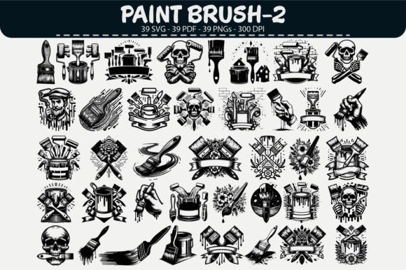 Paint Brush Clipart – 39 Designs for Graphics and Illustrations