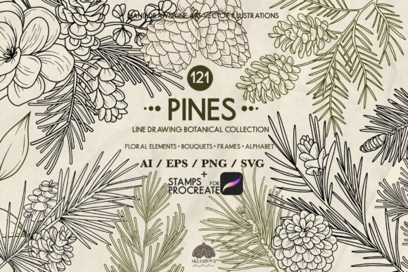 Pine Forest Line Drawing Collection Review
