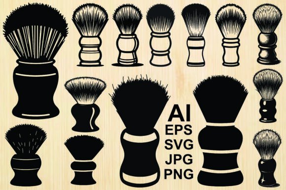 Shaving Brush Icon. Barbershop Logo for Graphics and Illustrations