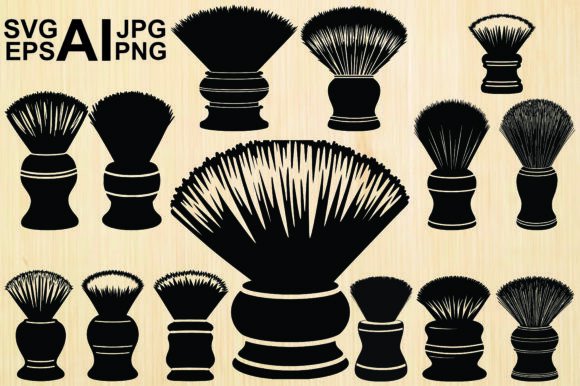 Shaving Brush Silhouette: Premium Graphics & Illustrations for Local Brands