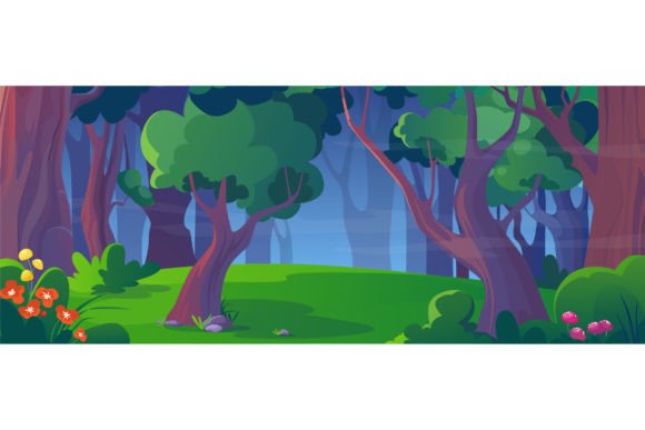 Summer Forest Cartoon Background: A Review for Graphics and Backgrounds