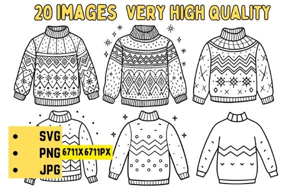 Warm Sweaters Coloring Pages Svg, Png Graphics Review